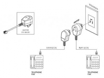 Adaptador telefónico, para Dinamarca