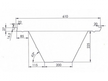 Máquina formadora de techos curvos de acero BH-1000-610