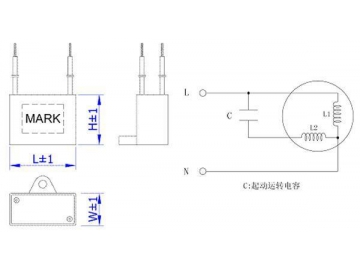 Condensador de arranque para motor CBB61 (Condensador para electrodomésticos de baja potencia)