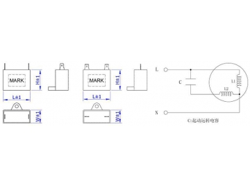 Condensador de arranque para motor CBB61 (Condensador para electrodomésticos de baja potencia)