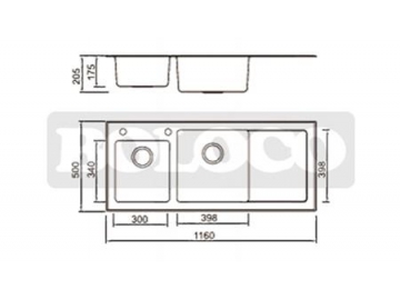 Fregadero de 2 senos de acero inoxidable BL-765L