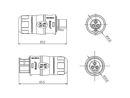 Conector MC4 circular BC01 (3-pin); Conectores Solares; Conectores Fotovoltaicos; Conectores para Paneles Solares