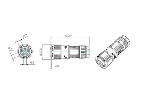 Conector MC4 circular BC02 (5-pin); Conectores Solares; Conectores Fotovoltaicos; Conectores para Paneles Solares