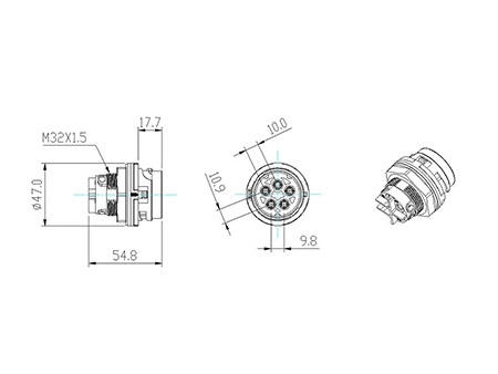 Conector MC4 circular BC02 (5-pin); Conectores Solares; Conectores Fotovoltaicos; Conectores para Paneles Solares