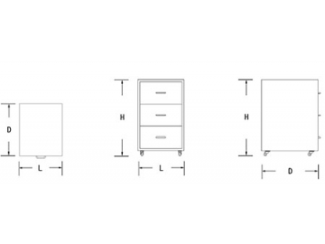 Gabinete bajo para laboratorio (móvil)