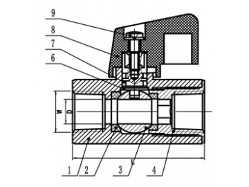 Mini válvula de bola de latón, 600 PSI, cuerpo hexagonal