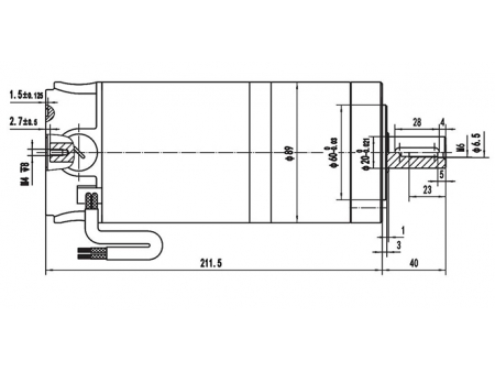 Motor DC de Imán Permanente, con Escobillas 200W (3200±8% RPM) - ZD089AX