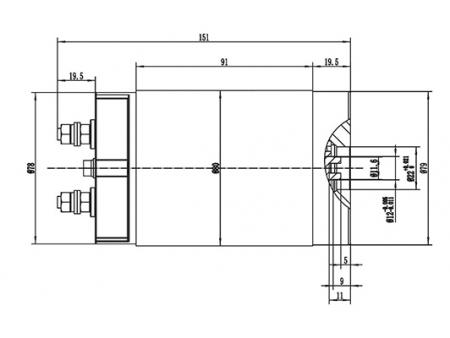 Motor DC de Imán Permanente, con Escobillas 500W - ZD080A2