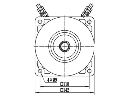 Motor de Imán Permanente, con Escobillas 2000W - ZD142A1; Motor de Corriente Continua