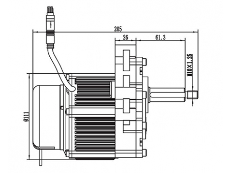 Motor de Imán Permanente sin Escobillas 200W, TF095CH