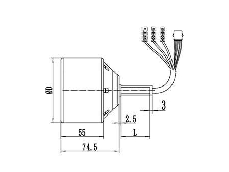 Motor de Imán Permanente sin Escobillas 200-250W, GF055AH; Motores de Accionamiento