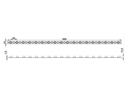 Tira LED rígida con iluminación lateral DXD438E