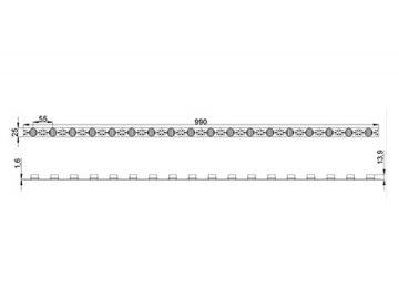 Tira LED rígida con iluminación lateral DXD438E