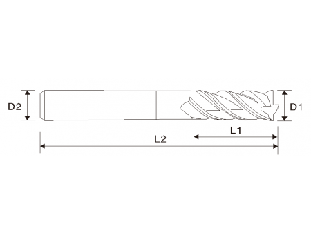 Fresa de extremo de 4 filos EMT04 (larga longitud)