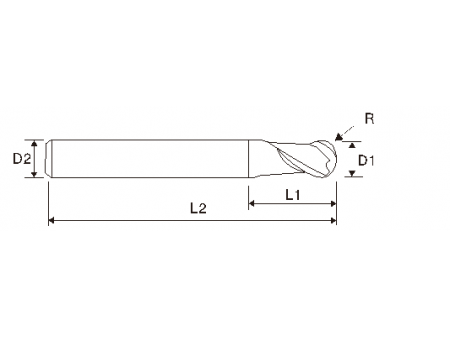 Fresa de extremo redondo EMB05 (para acero de alta dureza-HRC65)