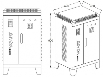 Fuente de alimentación de calentamiento por inducción 40-80kW (soporte de suelo), Fuente de poder