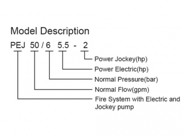 Sistema de bomba contra incendio, Serie PEJ  (con bomba eléctrica y bomba jockey), sistema de protección contra incendio