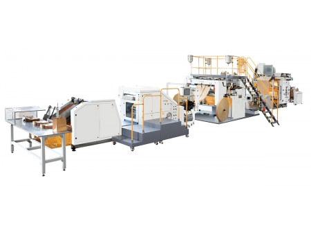 Máquina para fabricar bolsas de papel con manija chata automática, tipo rollo continuo,  SBH330B/450B-TH