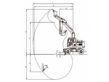 Excavadora sobre ruedas, FK150-9L