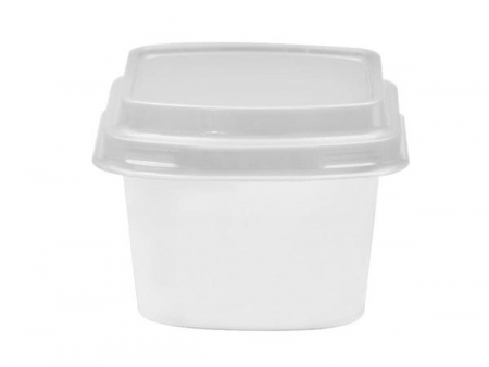 Contenedor con tapa IML de 80ml (vaso cuadrado), CX106