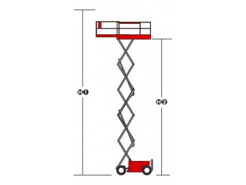 Plataforma de tijera autopropulsada para terrenos difíciles, Serie XD