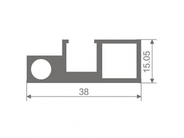 Puerta de gabinete de vidrio con marco de aluminio, Linkage No. 1