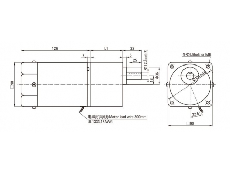 Motor de inducción  90mm 60W