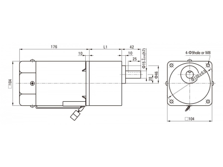 Motor para control de velocidad  104mm 200W