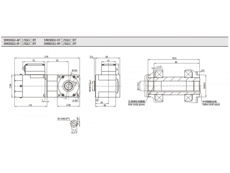 Motor reversible  90mm 90W