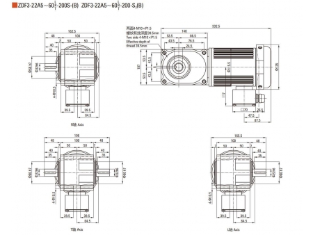 Motorreductor hipoidal F2/F3 de  200W