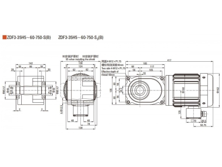 Motorreductor hipoidal F2/F3 de  750W