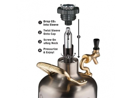 Growler Isotérmico de Doble Pared de 3.8L con Regulador de CO₂