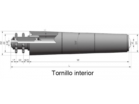 Rodillo cónico con piñón / sprocket