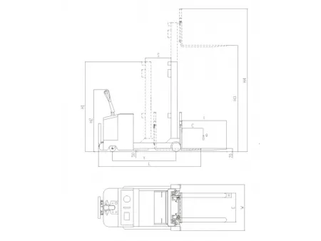 Montacargas retráctil eléctrico