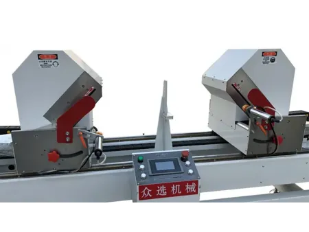 Sierra ingletadora CNC de doble cabezal