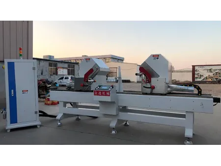 Sierra ingletadora CNC de doble cabezal