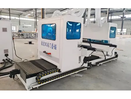 Máquina CNC para corte y taladrado en ambos extremos de jambas de puerta