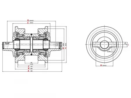 Rodillo inferior para bulldozer Komatsu D50