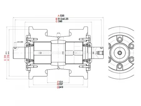 Rodillo inferior para bulldozer Caterpillar D10