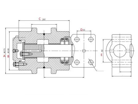 Rodillo superior para excavadora Komatsu PC450