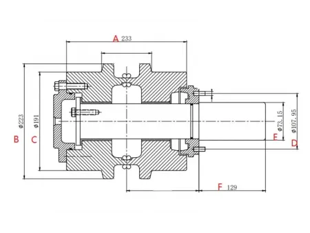 Rodillo superior para bulldozer Caterpillar D8T