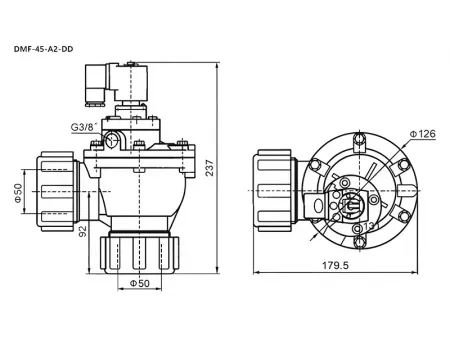 Serie DMF-Z-DD  Válvula solenoide de 2/2 vías de aluminio fundido