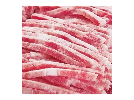 Cortadora continua de carne congelada para cubos, rebanadas y tiras