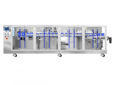 Envasadora de bolsas prefabricadas, llenado con 2 boquillas