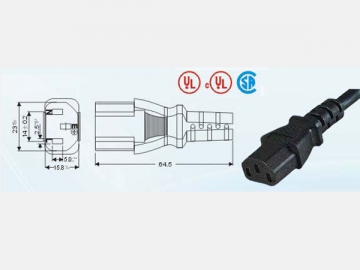 Conector IEC 60320 C13 UL817/CSA