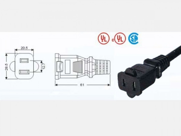 Conector eléctrico de dos patas 1-15R UL817/CSA