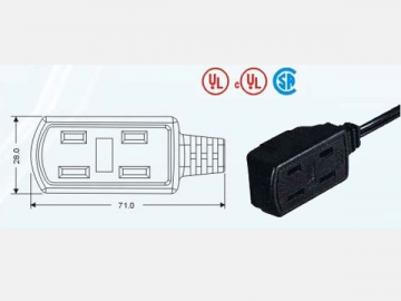 Conector eléctrico de cuatro patas  1-15R UL817/CSA