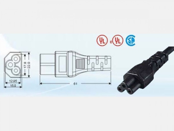 Conector IEC 60320 C5 UL817/CSA