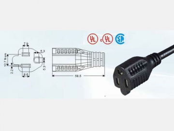 Conector eléctrico de tres patas 1-15R UL817/CSA