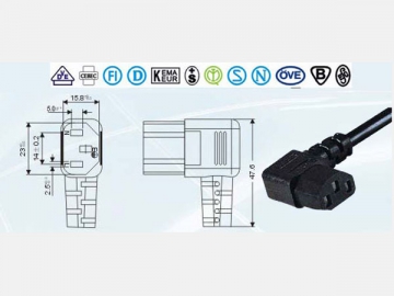 Conector de tres patas VDE IEC 60320 C13